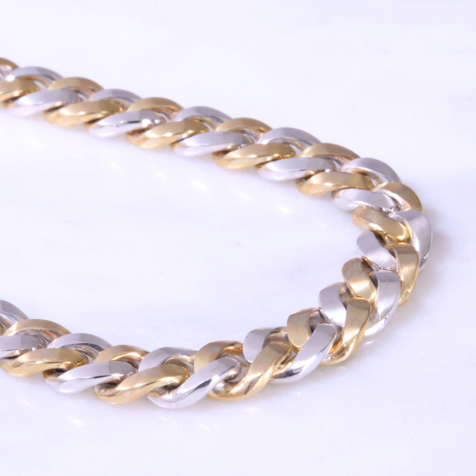 Mixed Gold Curb Link Bracelet