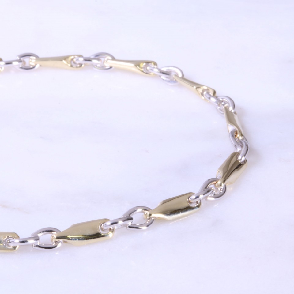Mixed Gold Fancy Link Bracelet