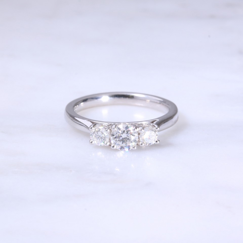 Lanes Round Brilliant Diamond 3 Stone Engagement Ring