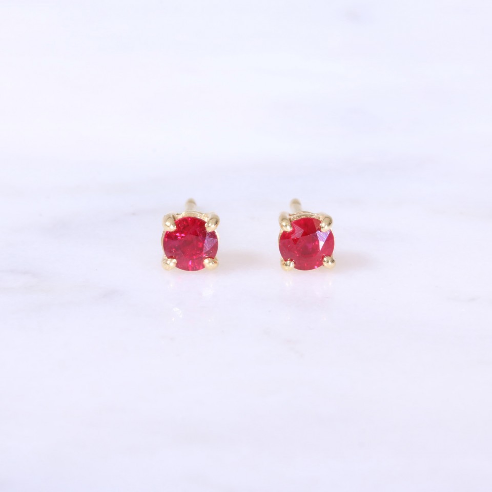 Single Stone Ruby Earrings