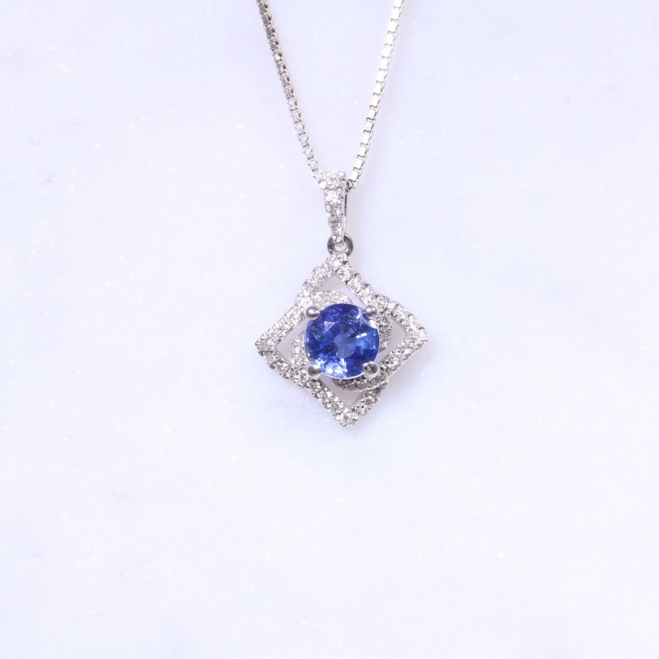 Sapphire & Diamond Star Pendant