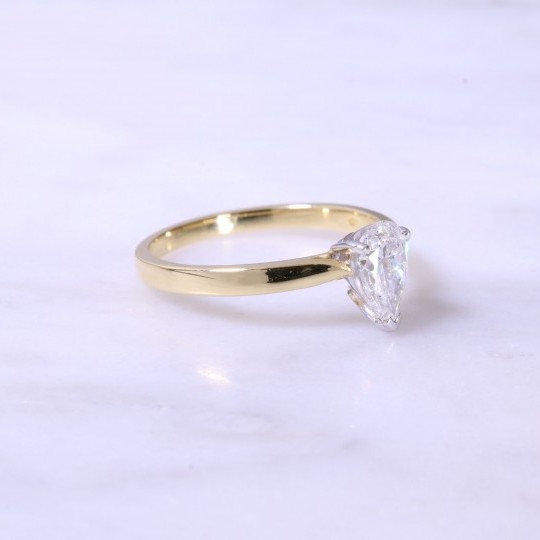 Pear Shape Solitaire Engagement Ring 0.62ct