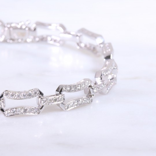 Double bar diamond set bracelet 1.51ct
