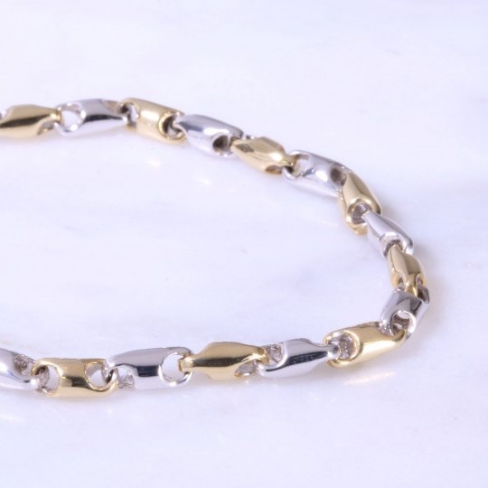 Mixed Gold Fancy Link Bracelet 03-50-108
