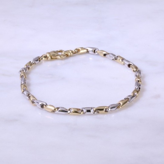 Mixed Gold Fancy Link Bracelet 03-50-108