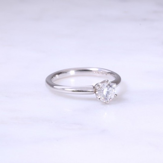 Round Brilliant Diamond 6 Claw Solitaire Engagement Ring