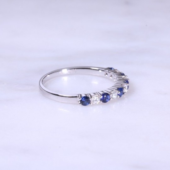 Fine Sapphire & Diamond 11 Stone Ring