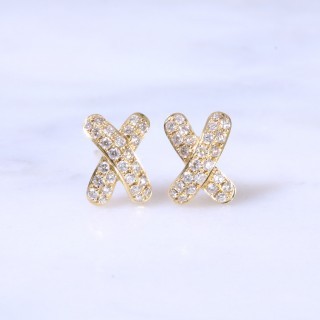 Diamond Cross Earrings 0.42ct