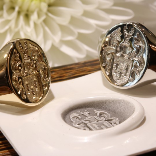 Traditional gold signet rings