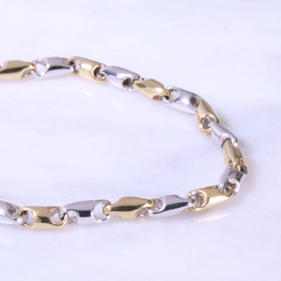 Mixed Gold Fancy Link Bracelet