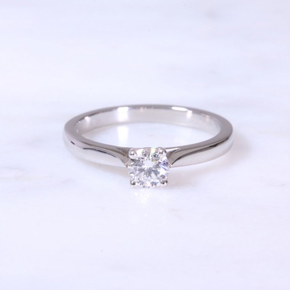 Round Brilliant Diamond 4 claw Solitaire Engagement Ring