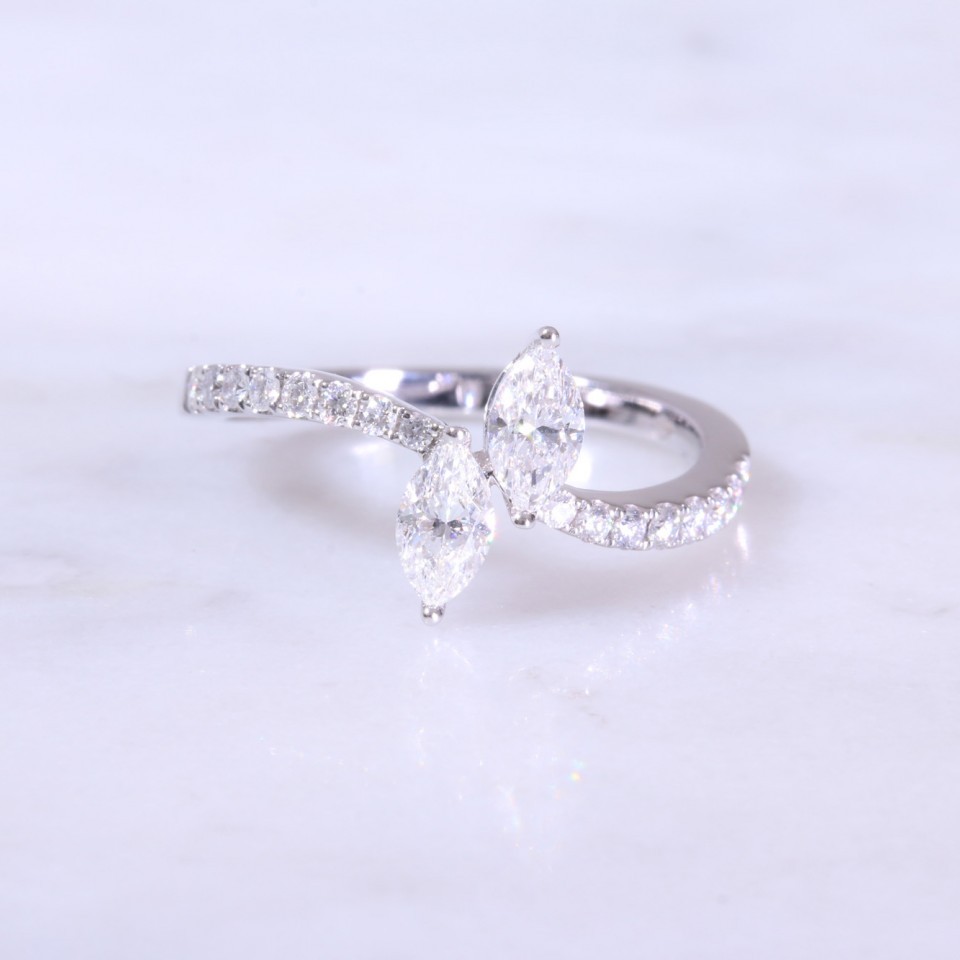 2 Stone Marquise Diamond Ring