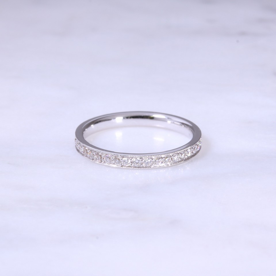 Grain Set Full Diamond Eternity Ring