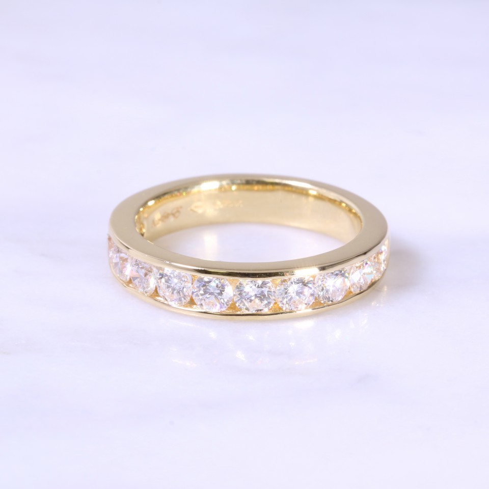 Channel Set Diamond Half Eternity Ring