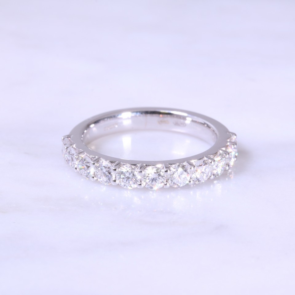 Claw Set 11 Stone Diamond Half Eternity Ring