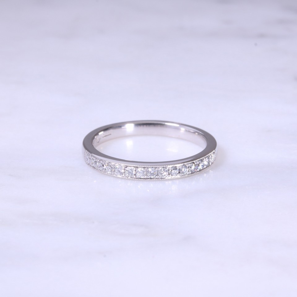 Grain Set Diamond 1/2 Eternity Ring