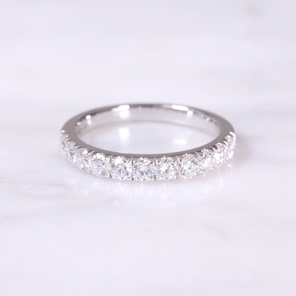 Castle Set Diamond Half Eternity Ring