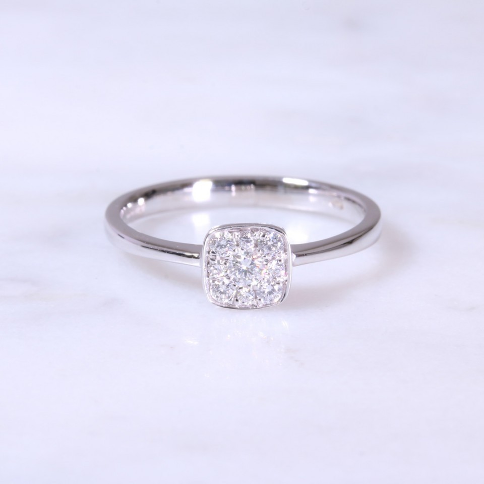 Cushion Pavé Diamond Ring