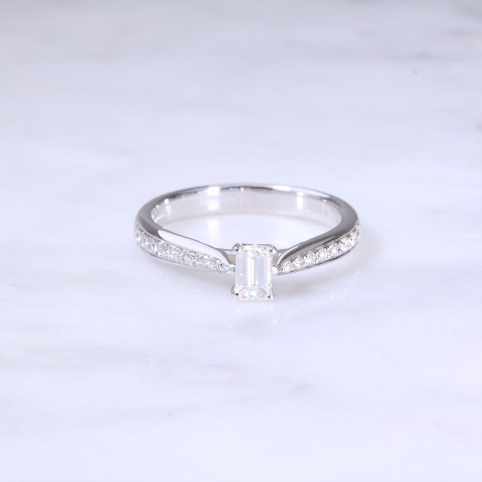 Emerald Cut Diamond Engagement Ring