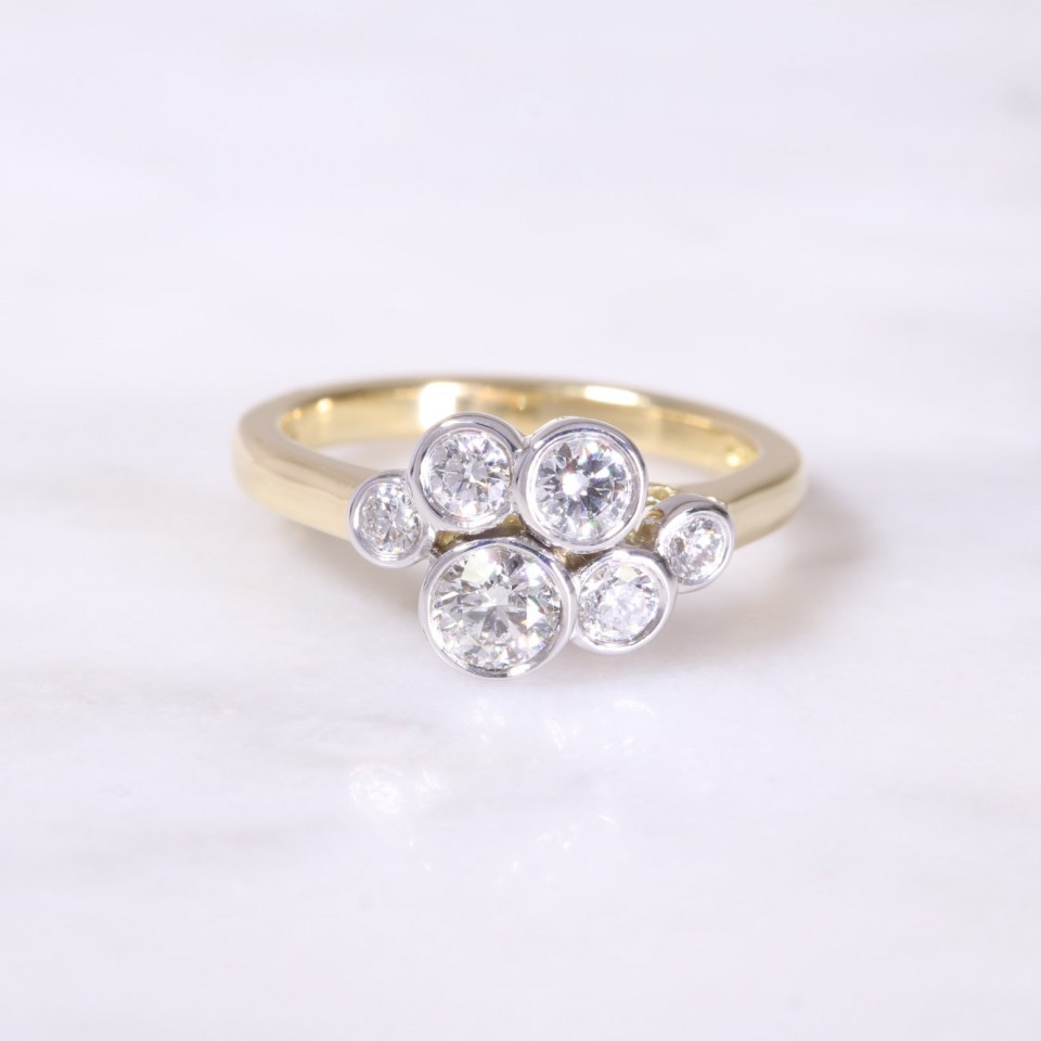 Bubble Cluster Diamond Ring