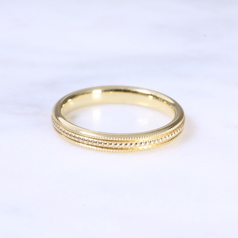 18ct 3mm Bead Wedding Band