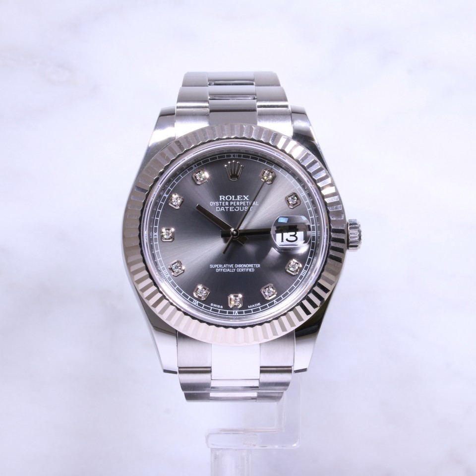 datejust 2 rhodium diamond dial