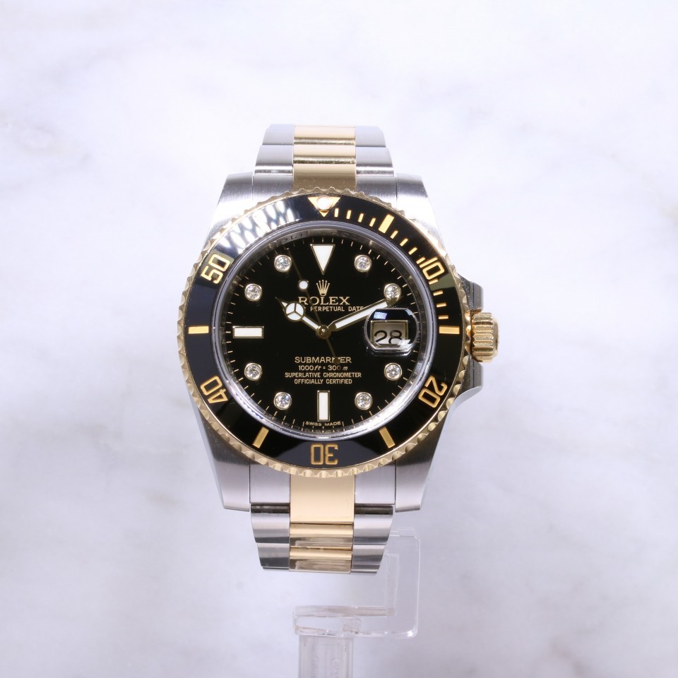 Rolex Submariner Date Steel & Gold 116613LN Diamond Dial