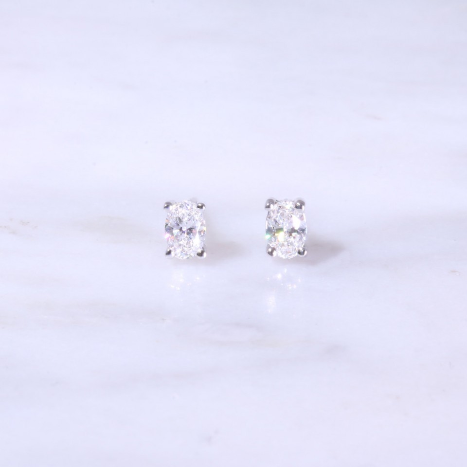 Oval Cut Diamond Earrings