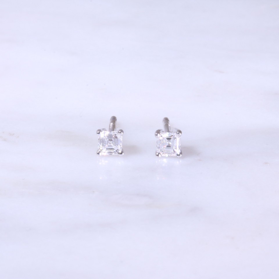 Asscher Cut Diamond Earrings