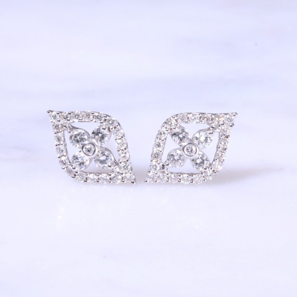 Diamond Tear Shape Ear Studs 0.59ct