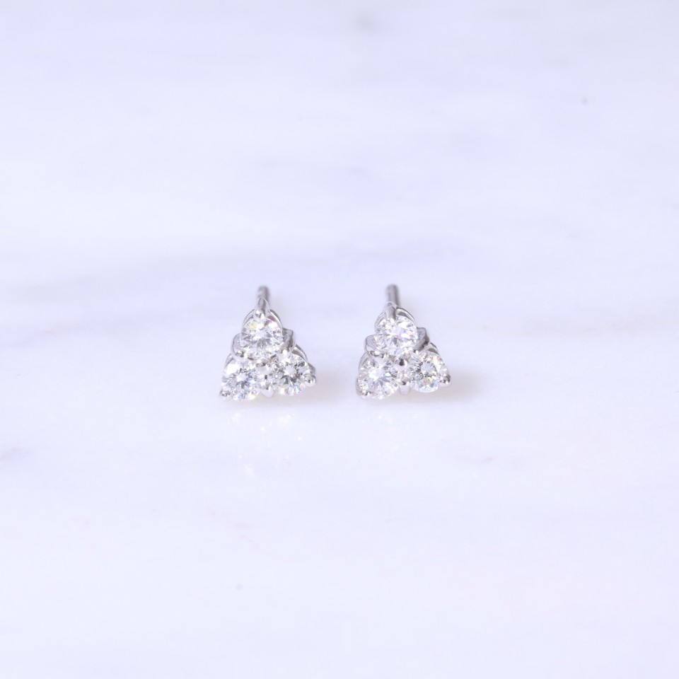 Trefoil Diamond Ear Studs