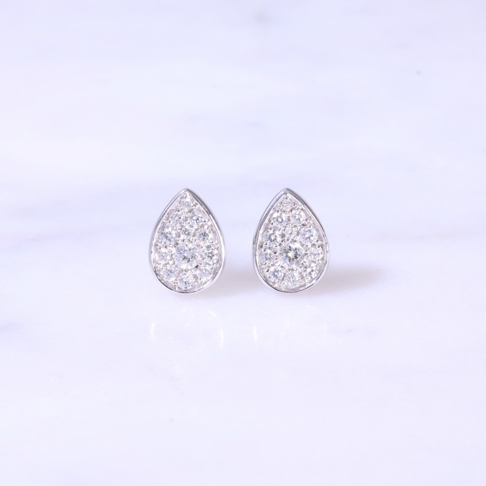 Tear Drop Diamond Earrings