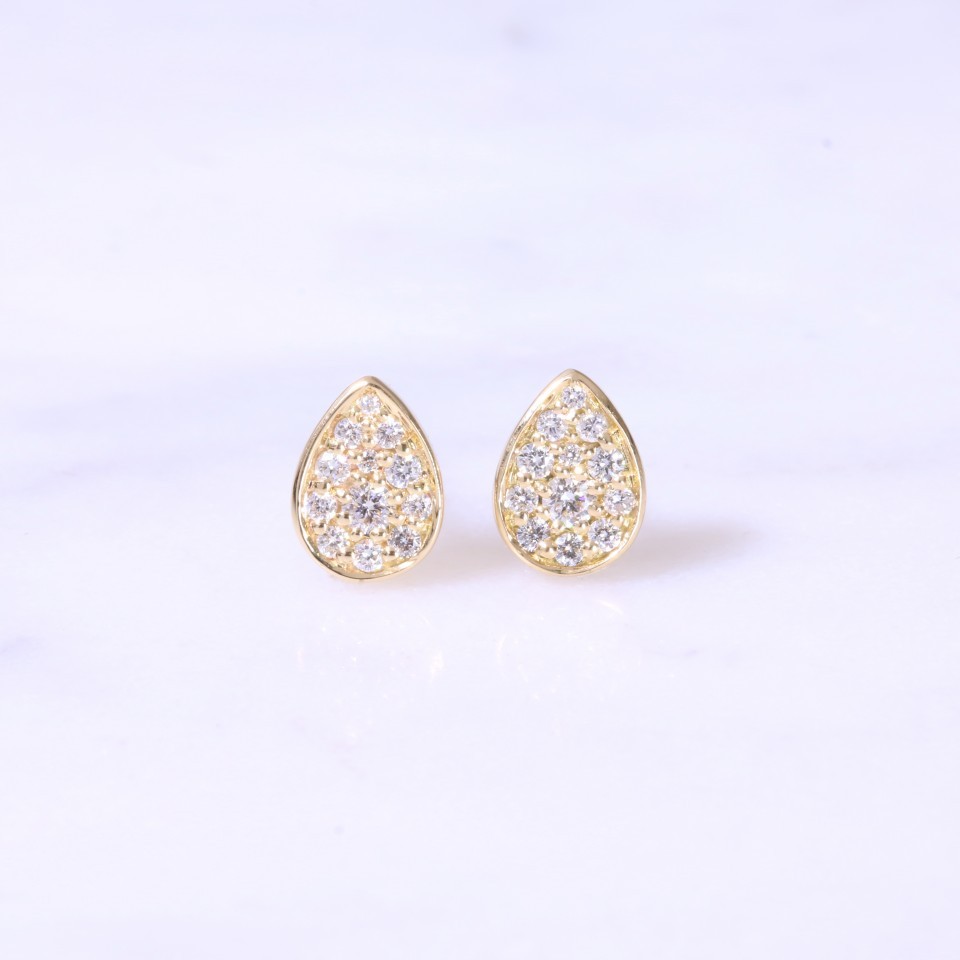 Tear Drop Diamond Earrings