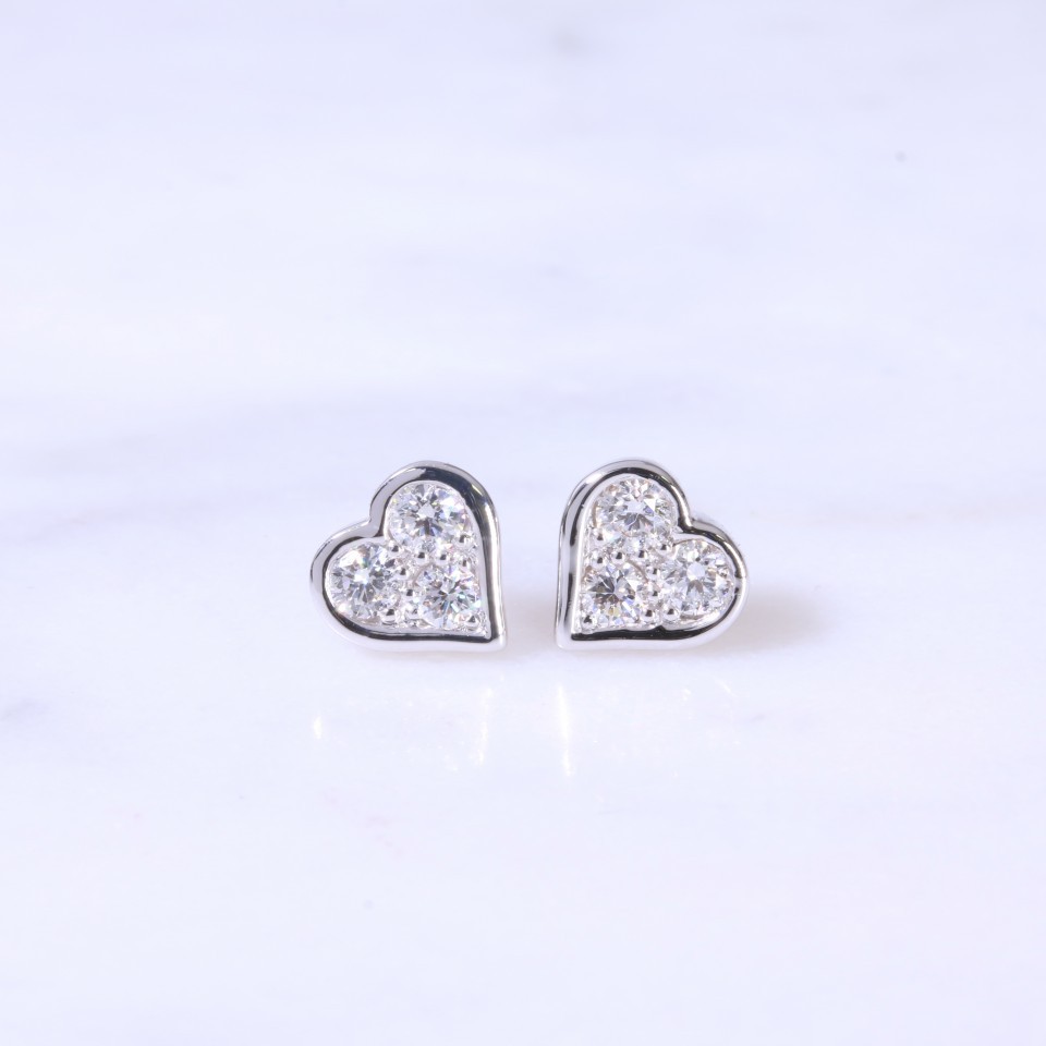 Diamond Heart Earrings