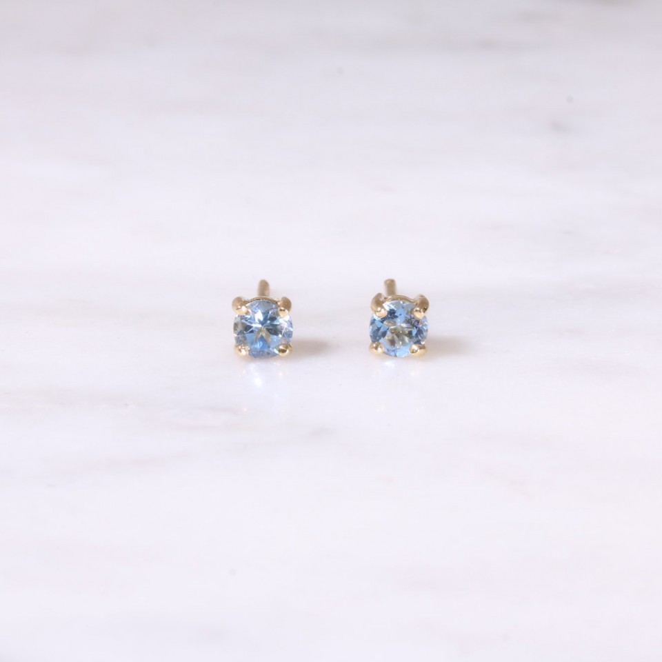 Single Stone Aquamarine Earrings