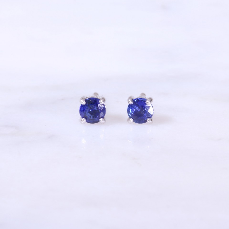 Single Stone Sapphire Ear Studs