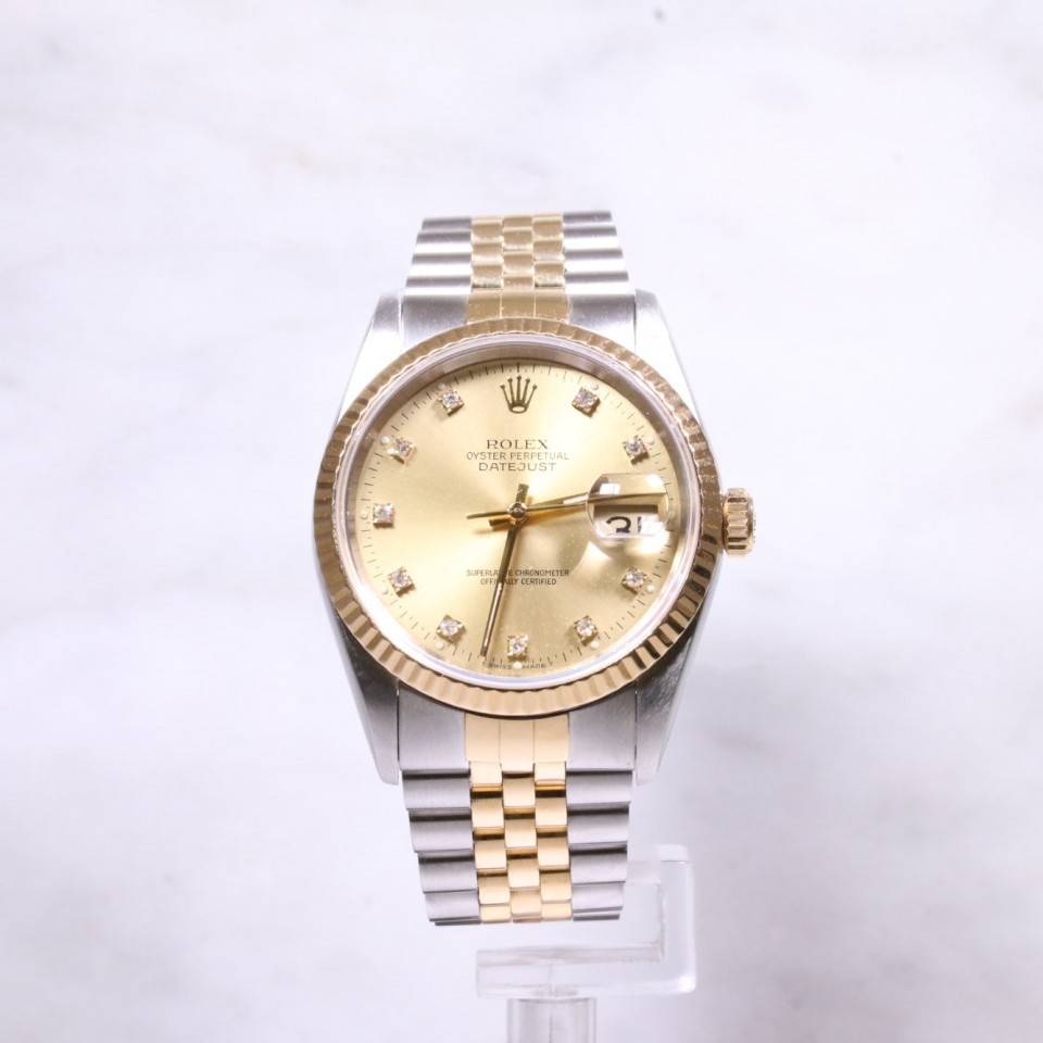 Rolex Datejust Steel & Gold Diamond Dial 16233