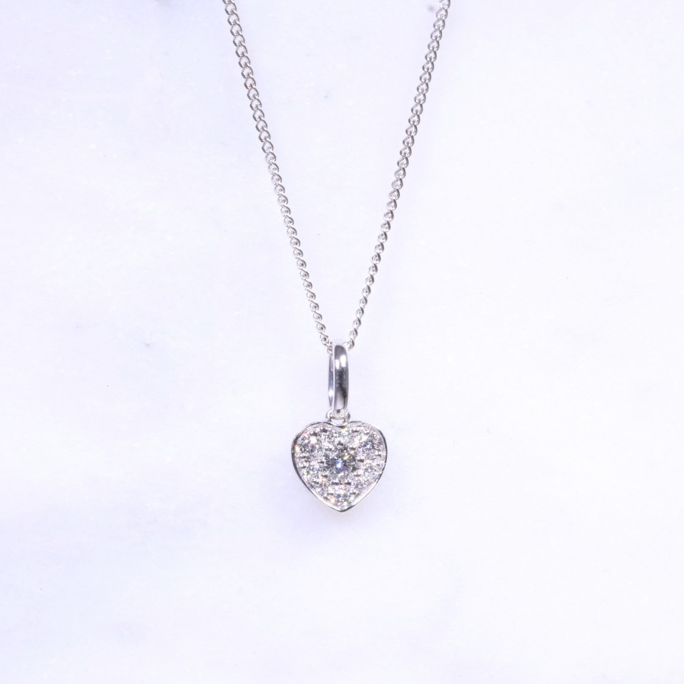 Diamond Heart Cluster Pendant