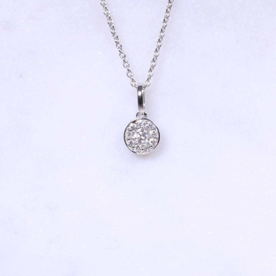 Diamond Round Cluster Pendant