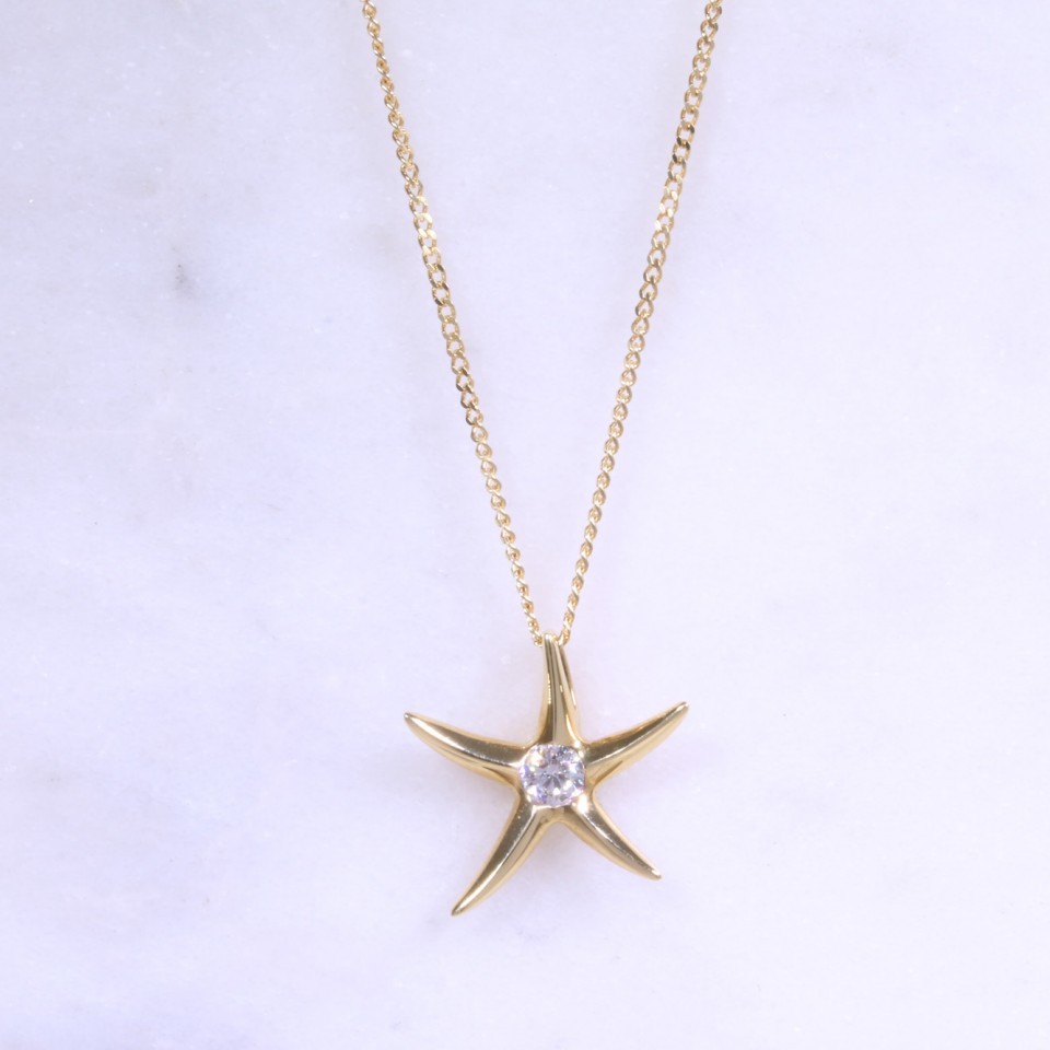 Diamond Starfish Necklace