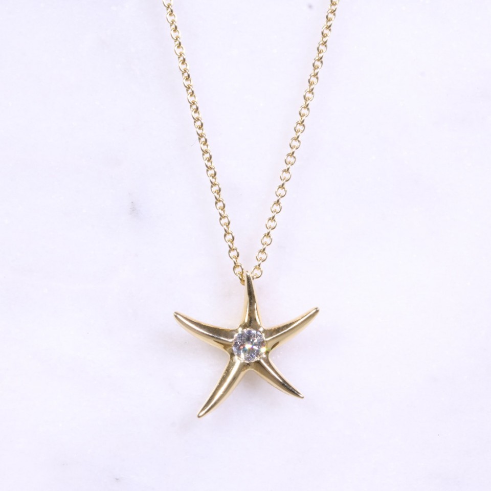 Diamond Starfish Pendant