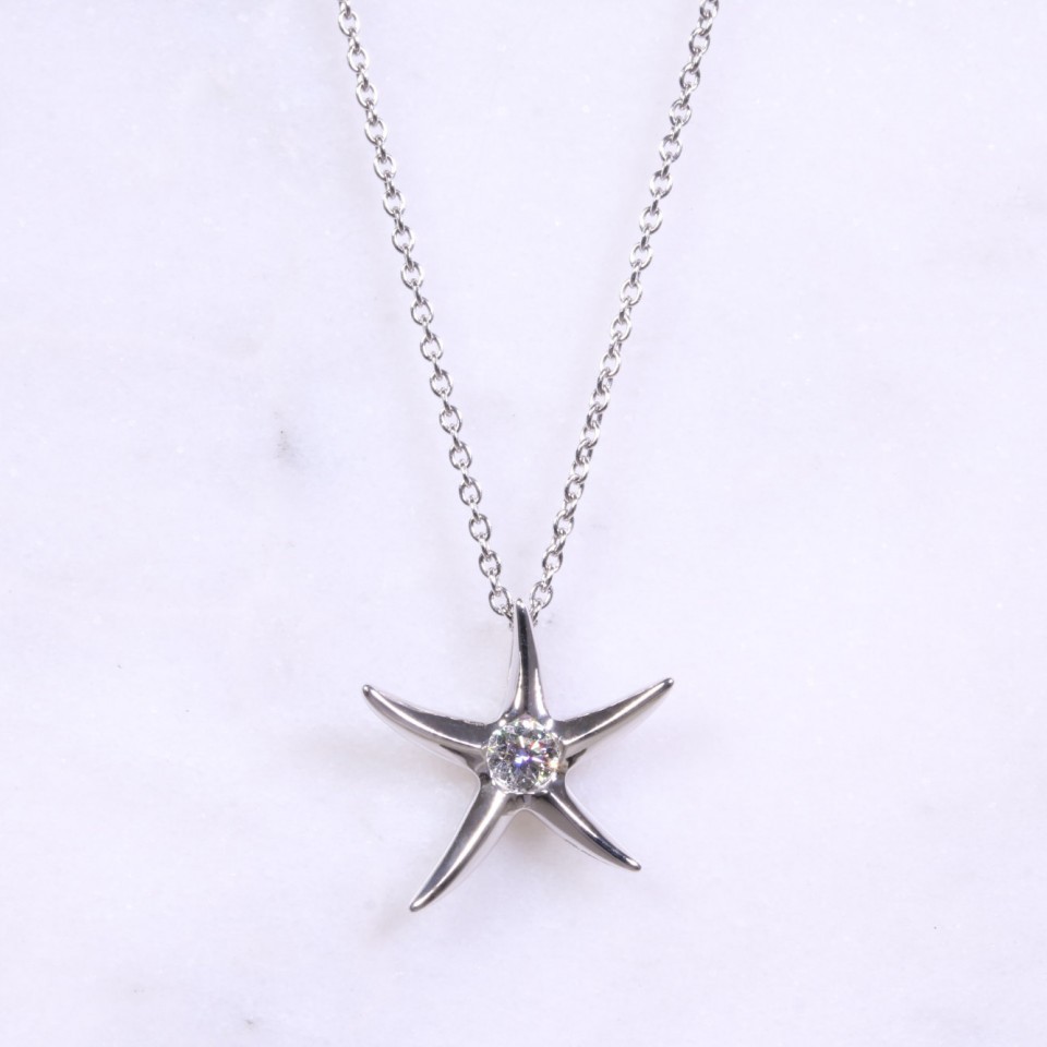 Diamond Starfish Pendant