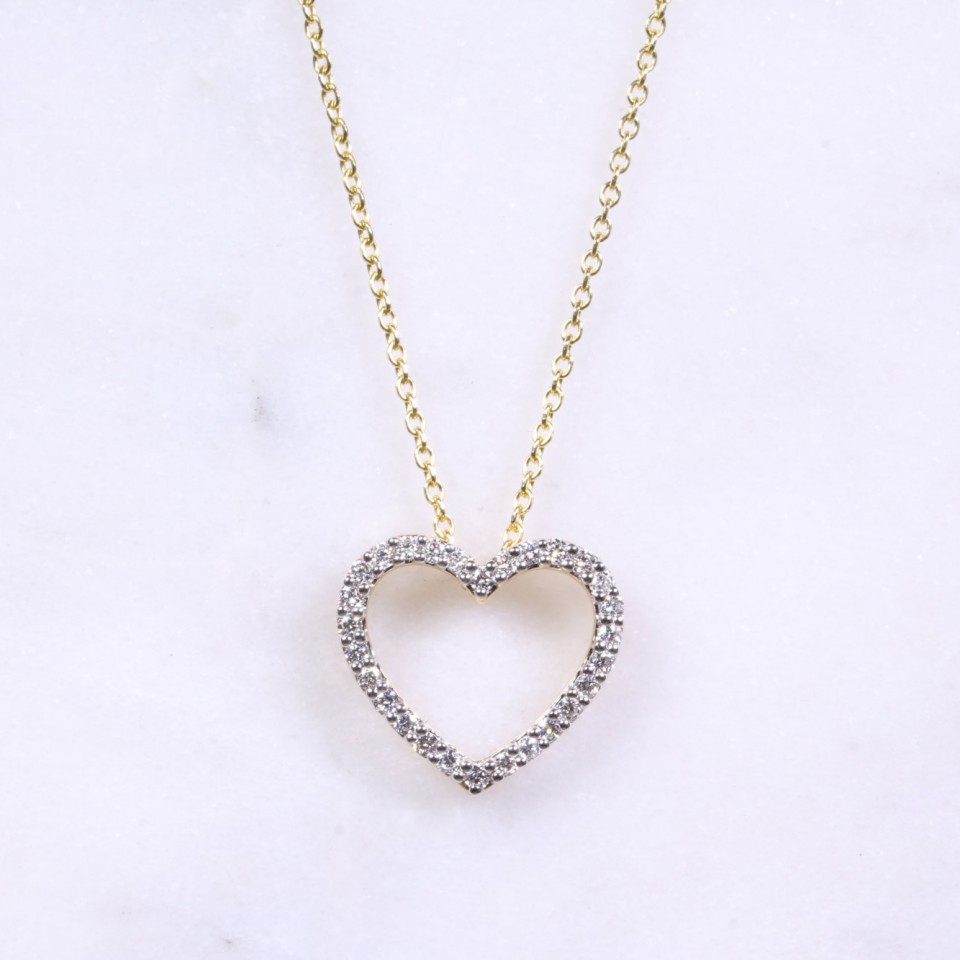 Open Heart Diamond Necklace