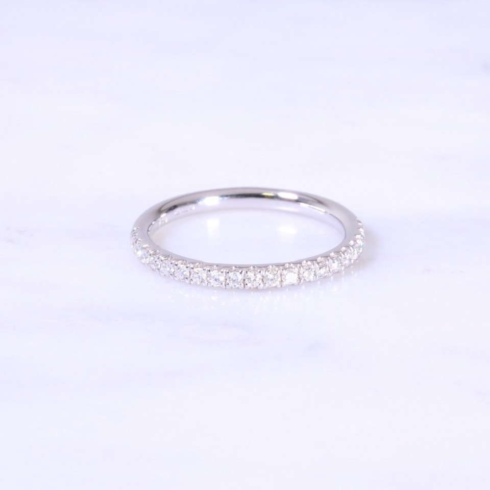 Micro Claw Set Diamond Half Eternity Ring 2.2mm