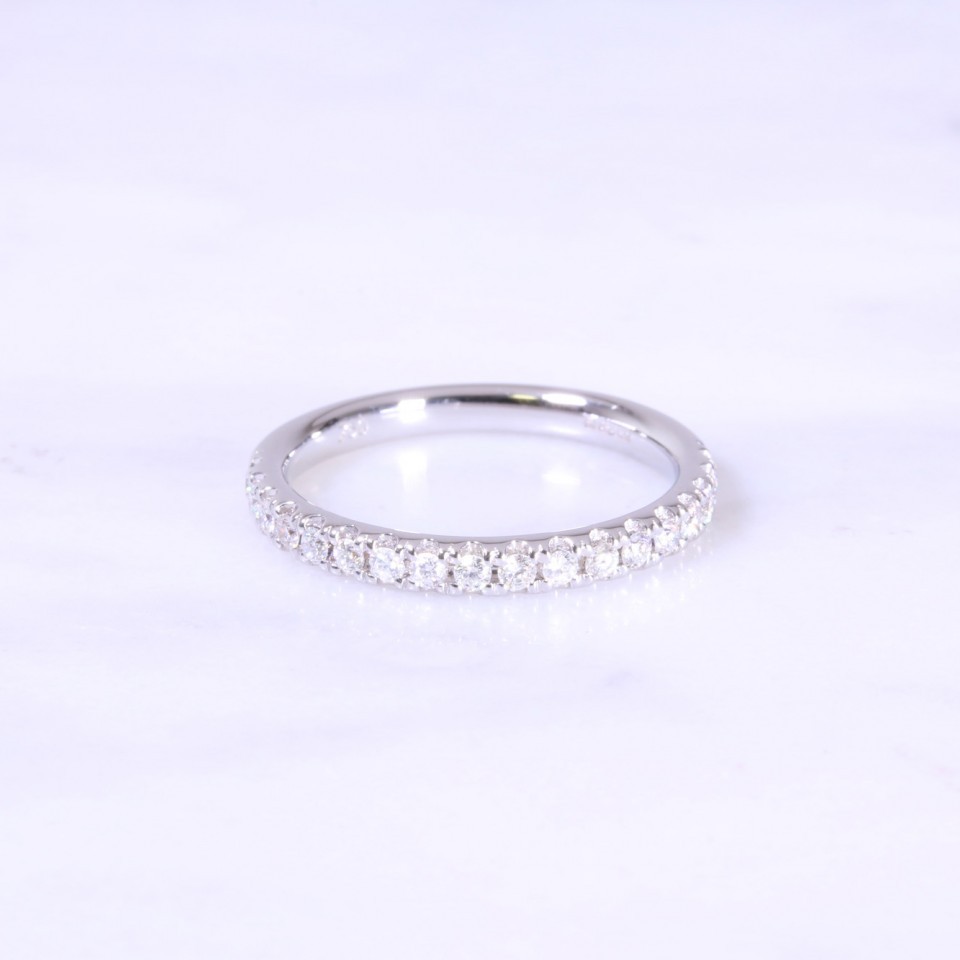 Micro Claw Set Diamond Half Eternity Ring 2.5mm