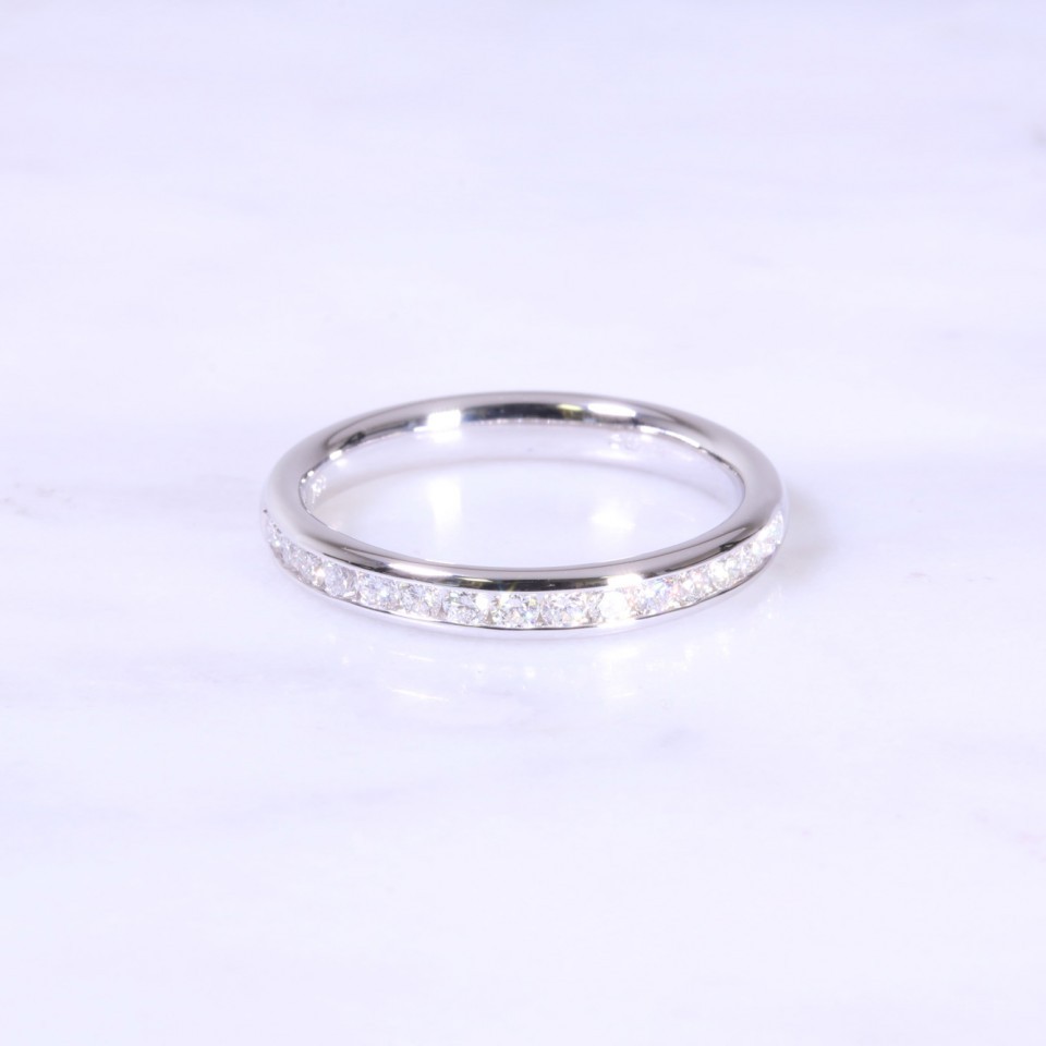 Channel Set Diamond Half Eternity Ring 3mm