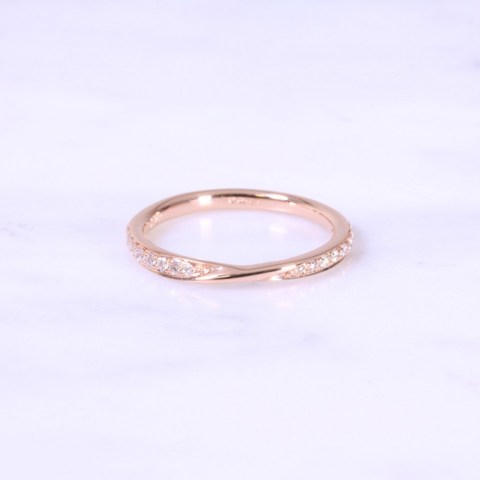 Rose Gold Twist Diamond Eternity Ring 2mm