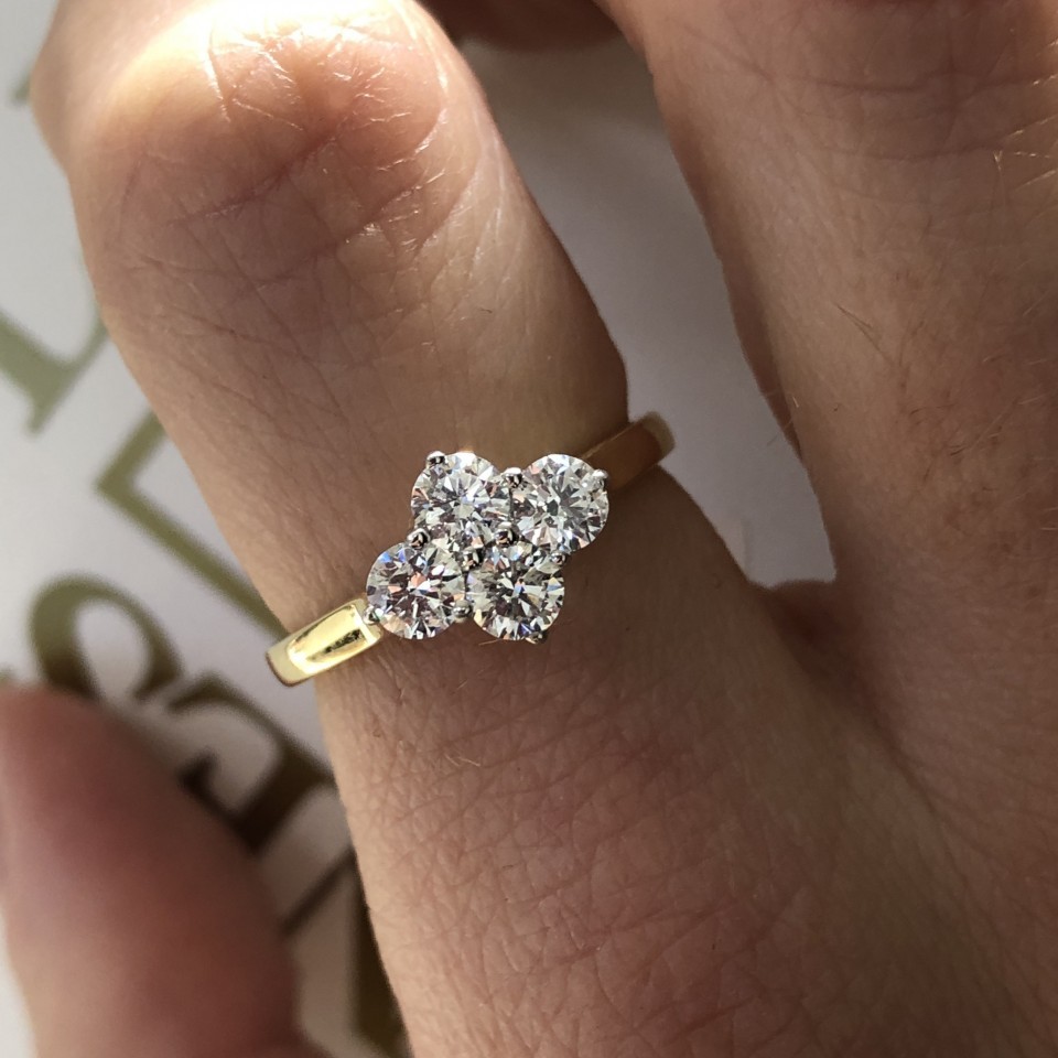 Buy Four Star Diamond Engagement Ring Online