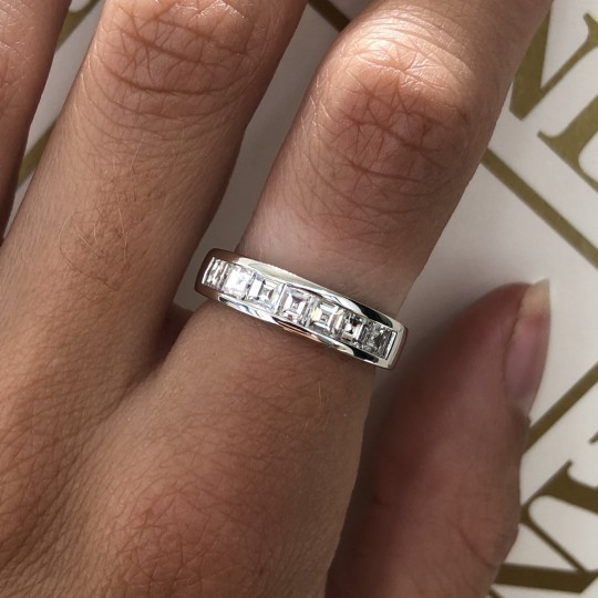 White Gold Asscher Cut Diamond Ring