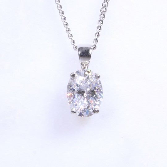 Solitaire Oval Diamond Pendant 1.13ct